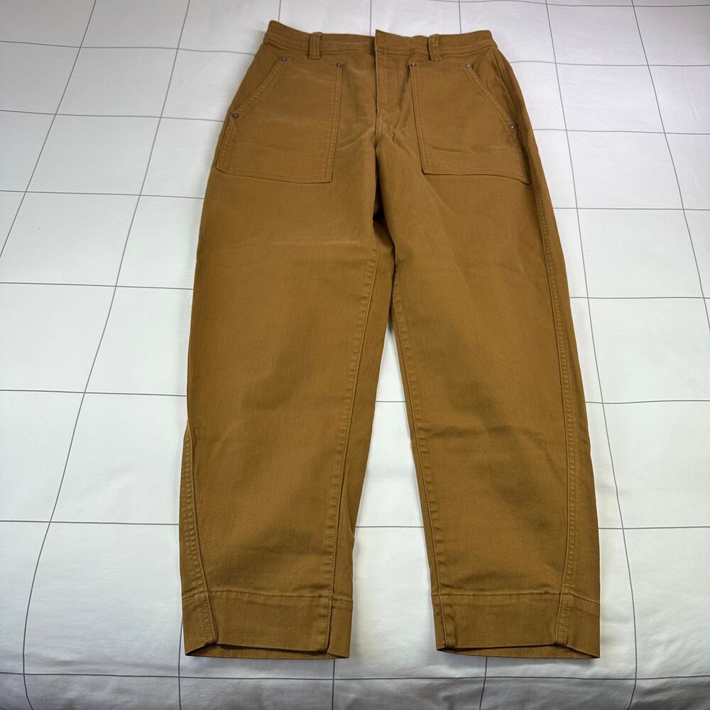 Gap Pants Womens 6 Bronze Brown Barrel Khaki Utility Cotton Blend High Rise - Picture 2 of 12